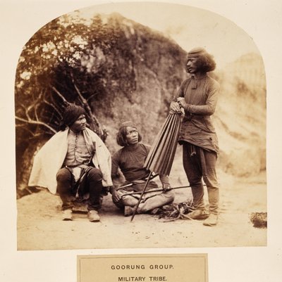 Goorung Group, Military Tribe, Nipal, from The People of India, by J. Forbes Watson, published 1868 by English Photographer